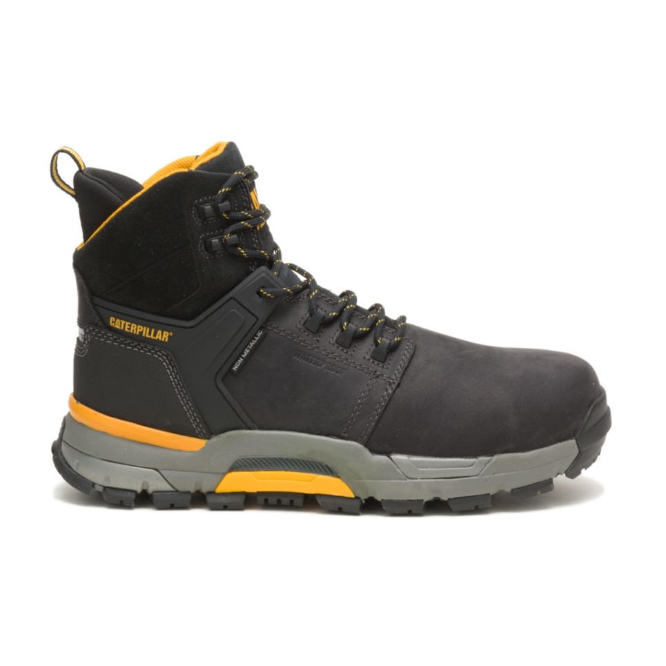 Black Men's CAT EDGE Waterproof Nano Toe Work Boot Cat Footwear