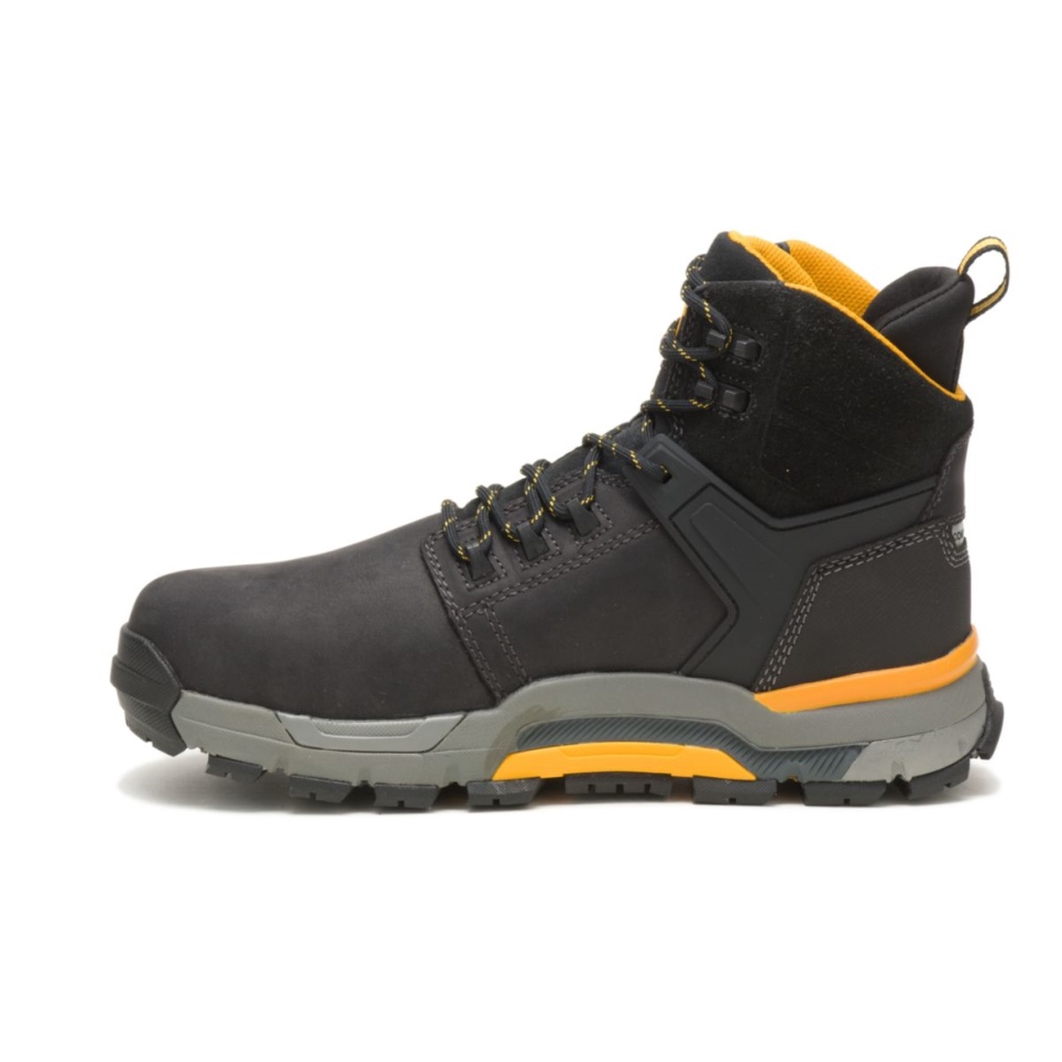 Black Men's CAT EDGE Waterproof Nano Toe Work Boot Cat Footwear