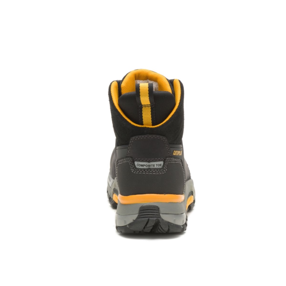 Black Men's CAT EDGE Waterproof Nano Toe Work Boot Cat Footwear