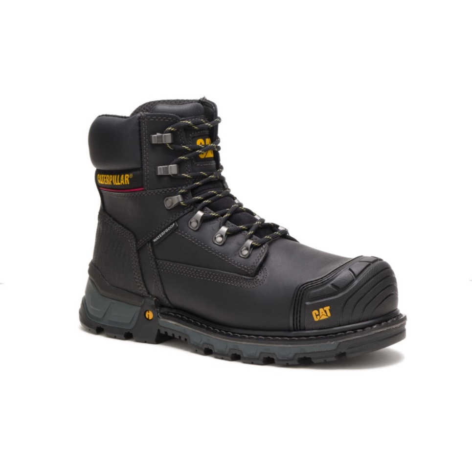 Black Men's Excavator XL 6' Waterproof Composite Toe Work Boot Cat Footwear