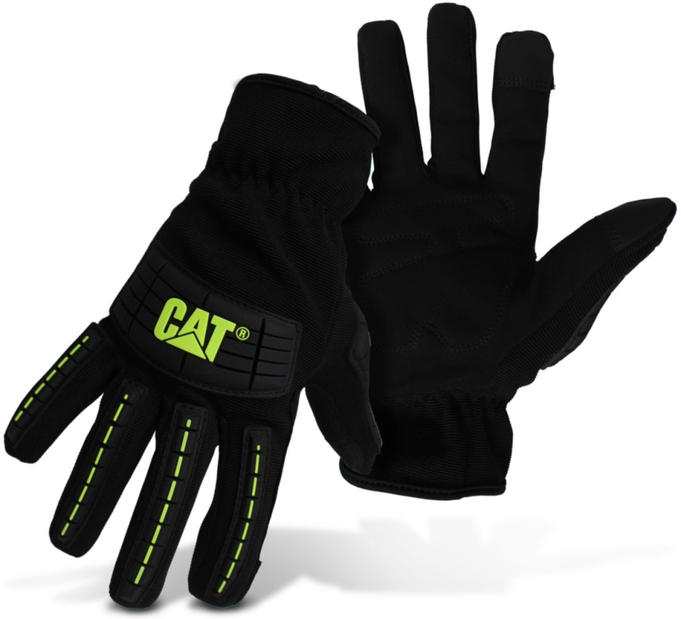 Black Men's High Impact Touch Screen Gloves Cat Footwear
