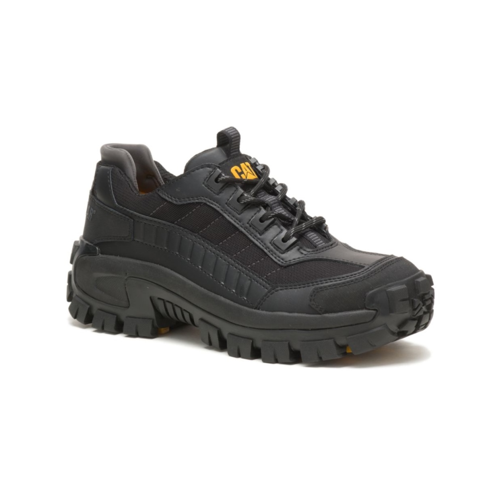 Black Men's Invader Steel Toe Work Shoe Cat Footwear