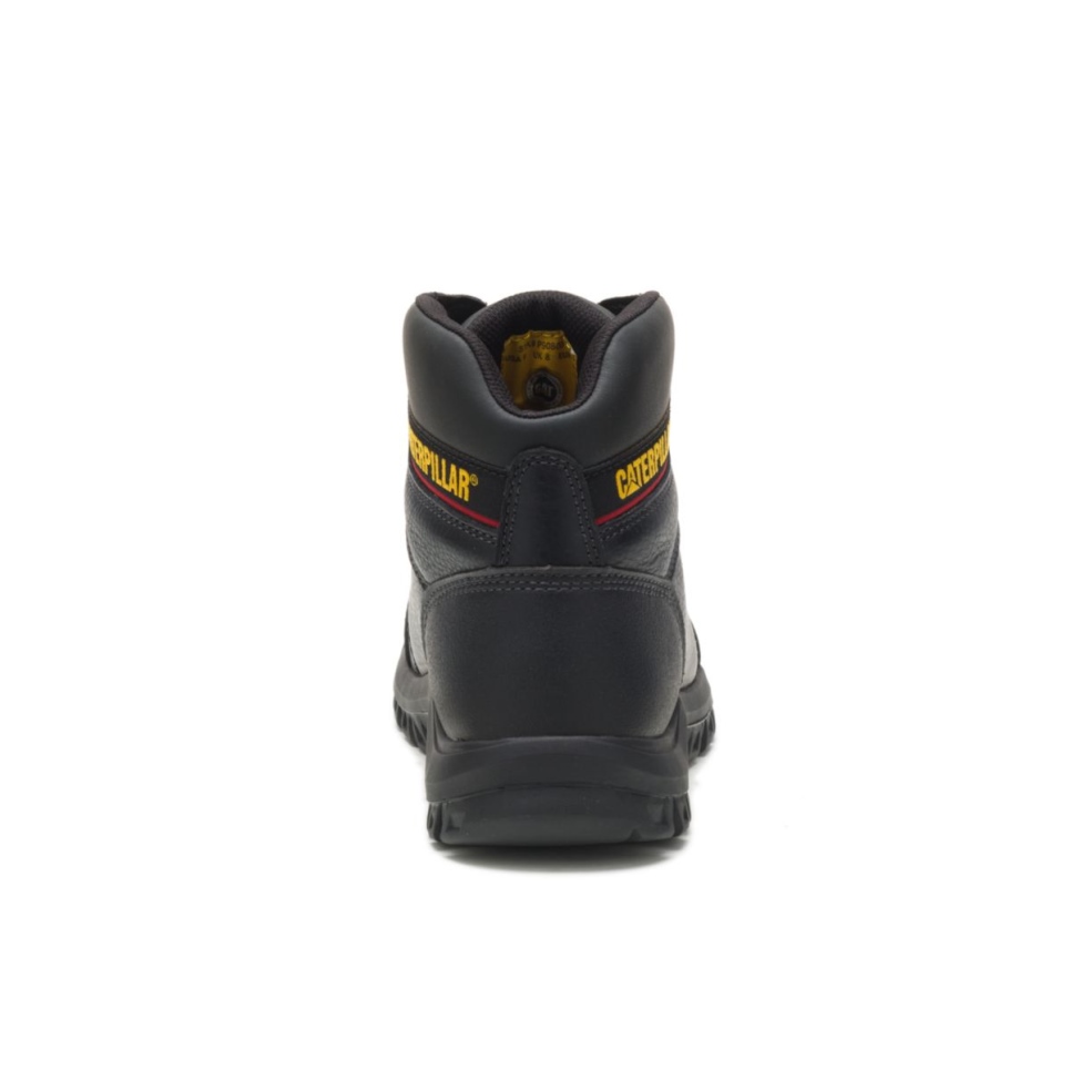 Black Men's Outline Steel Toe Work Boot Cat Footwear