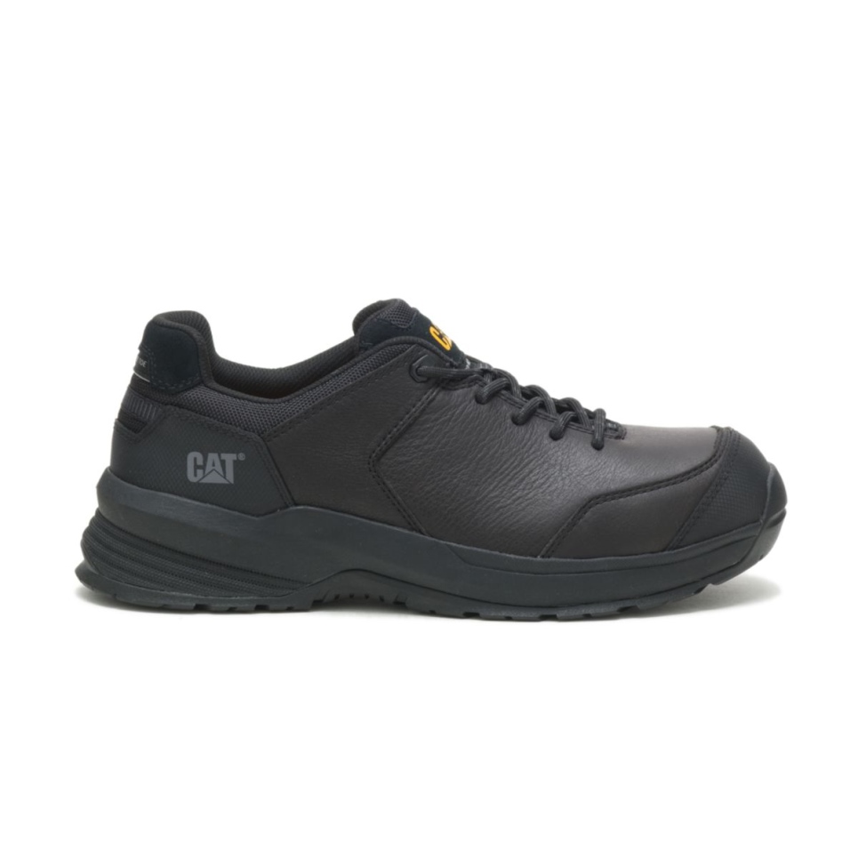 Black Men's Streamline 2.0 Leather Composite Toe Work Shoe Cat Footwear