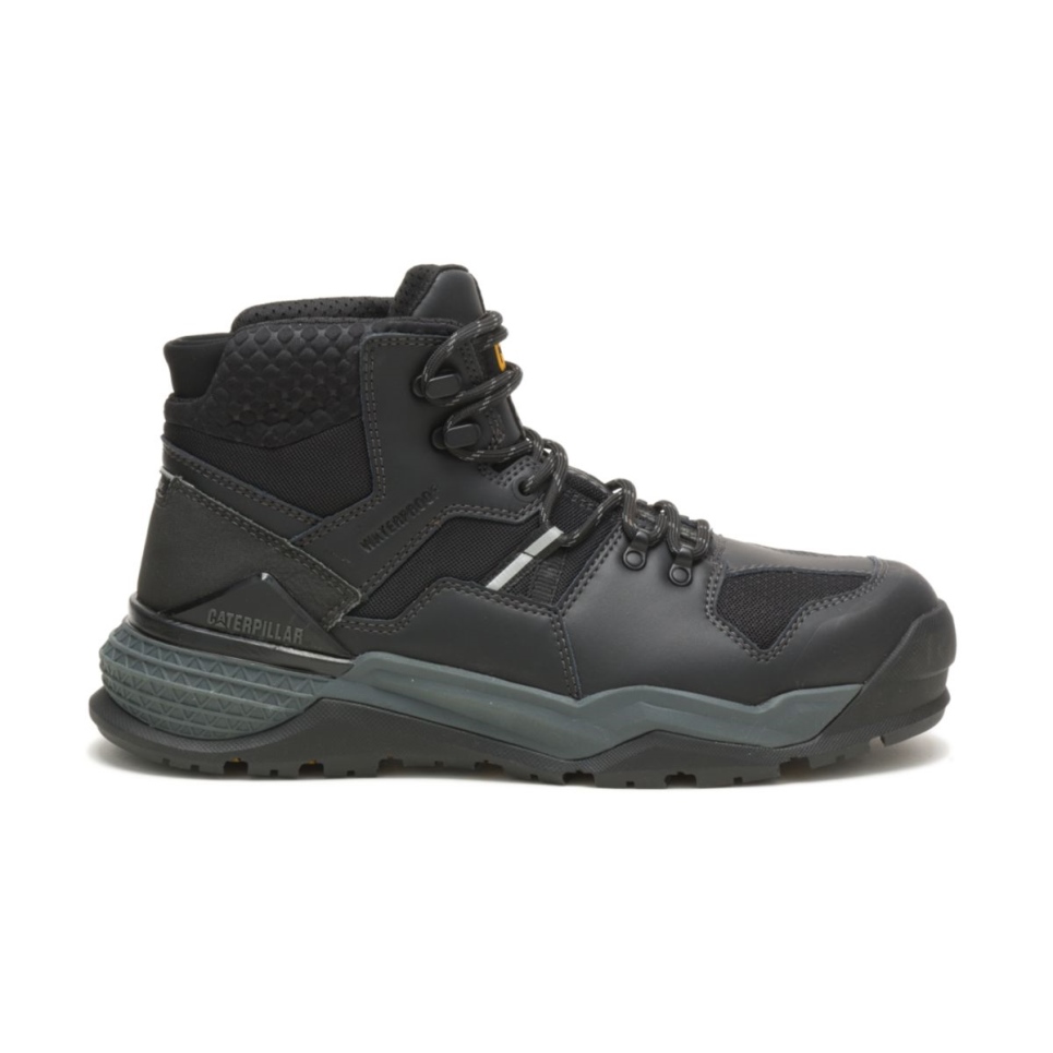 Black-Sand Men's Provoke Mid Waterproof Alloy Toe Work Boot Cat Footwear