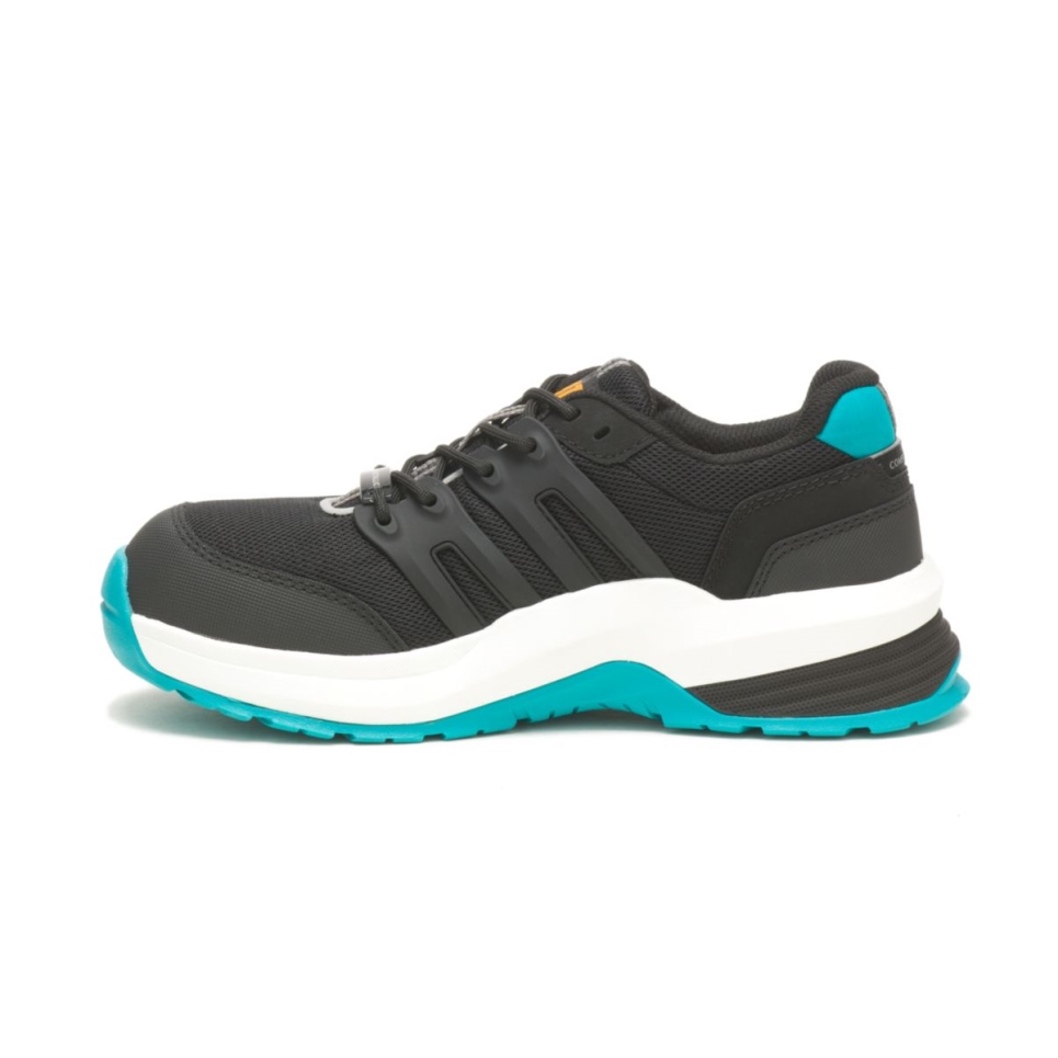 Black-Teal Women's Streamline 2.0 Composite Toe Work Shoe Cat Footwear