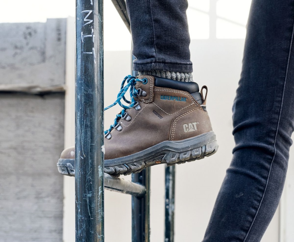 Black Women's Mae Steel Toe Waterproof Work Boot Cat Footwear