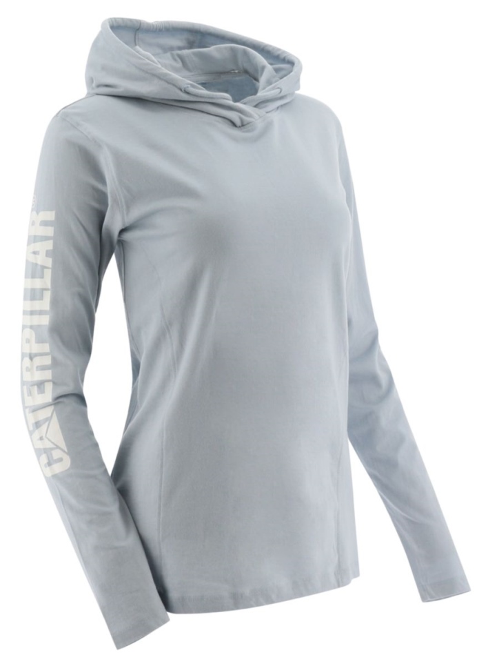 Blue Fog Women's UPF Hooded Banner Long Sleeve Tee Cat Footwear