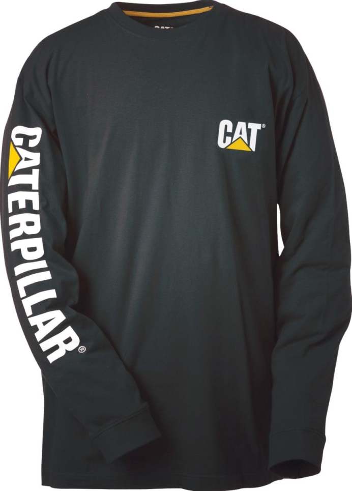 Cat Footwear Black Men's Trademark Banner Long Sleeve Tee