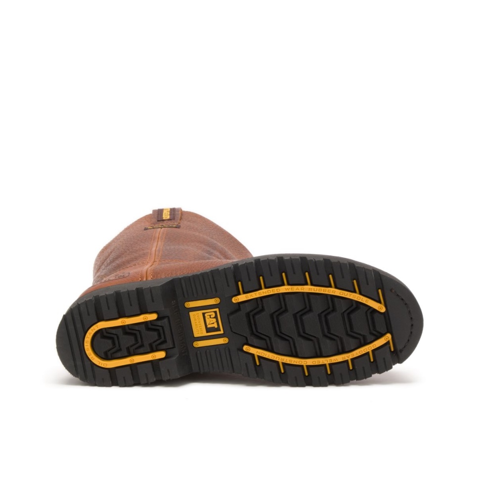 Cat Footwear Brown Men's Edgework Pull On Waterproof Steel Toe Work Boot