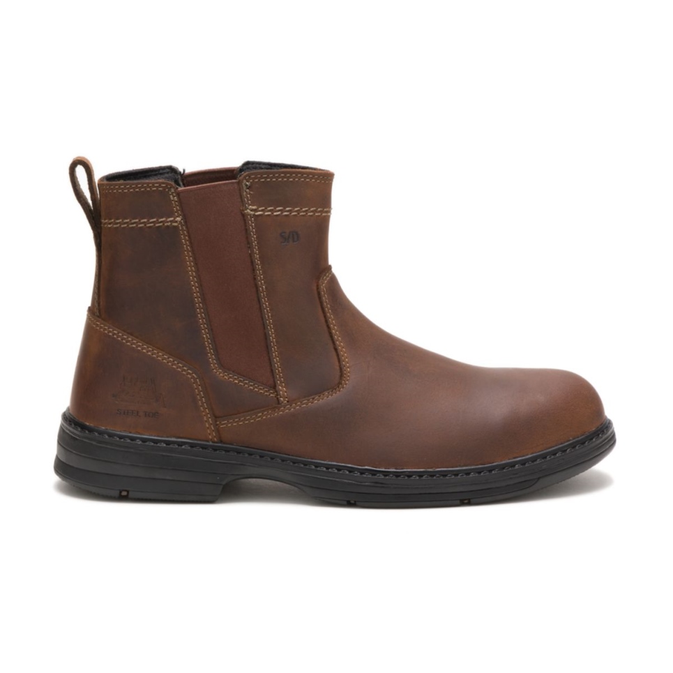 Cat Footwear Brown Men's Inherit Pull On Steel Toe Work Boot