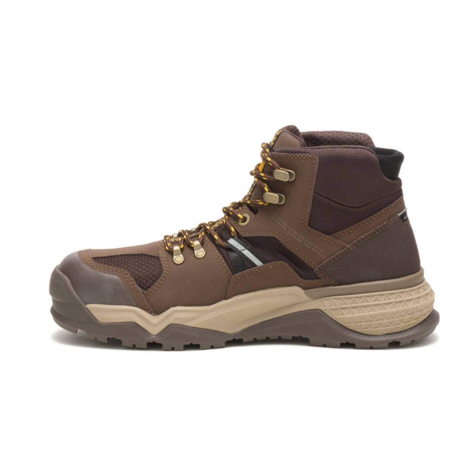 Cat Footwear Chocolate Men's Provoke Mid Waterproof Alloy Toe Work Boot