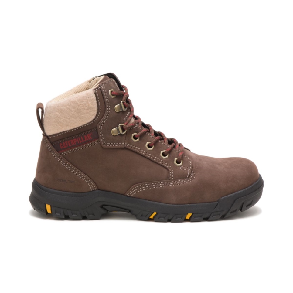 Cat Footwear Chocolate Women's Tess Steel Toe Work Boot