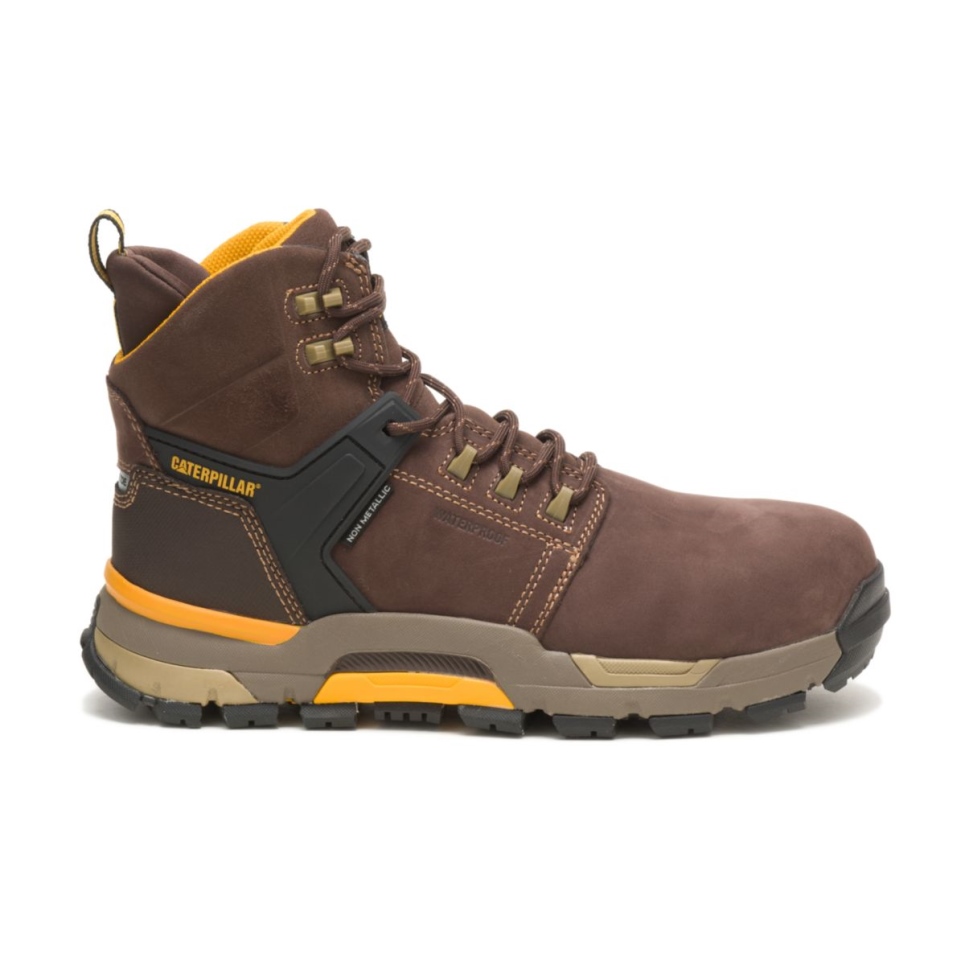 Cat Footwear Coffee Bean Men's CAT EDGE Waterproof Nano Toe Work Boot