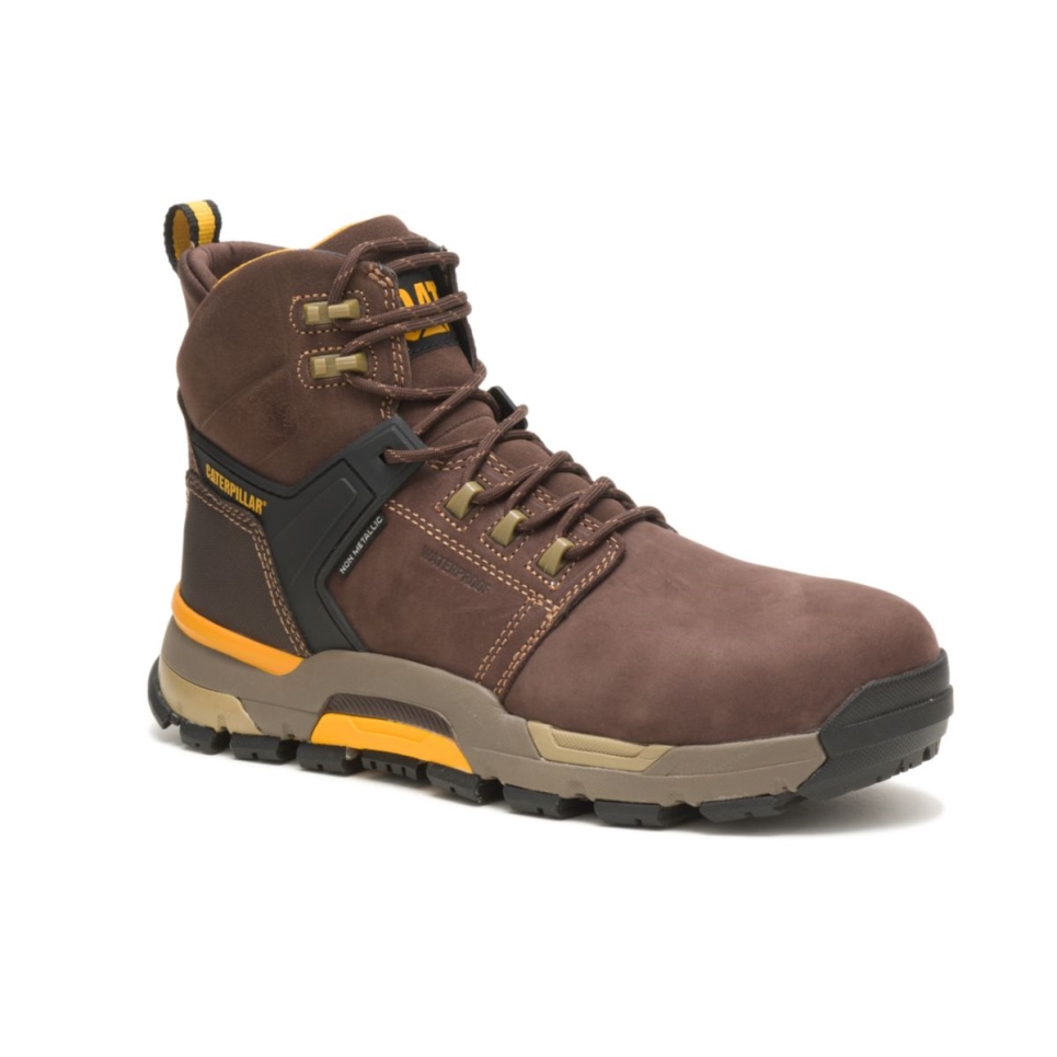 Cat Footwear Coffee Bean Men's CAT EDGE Waterproof Nano Toe Work Boot