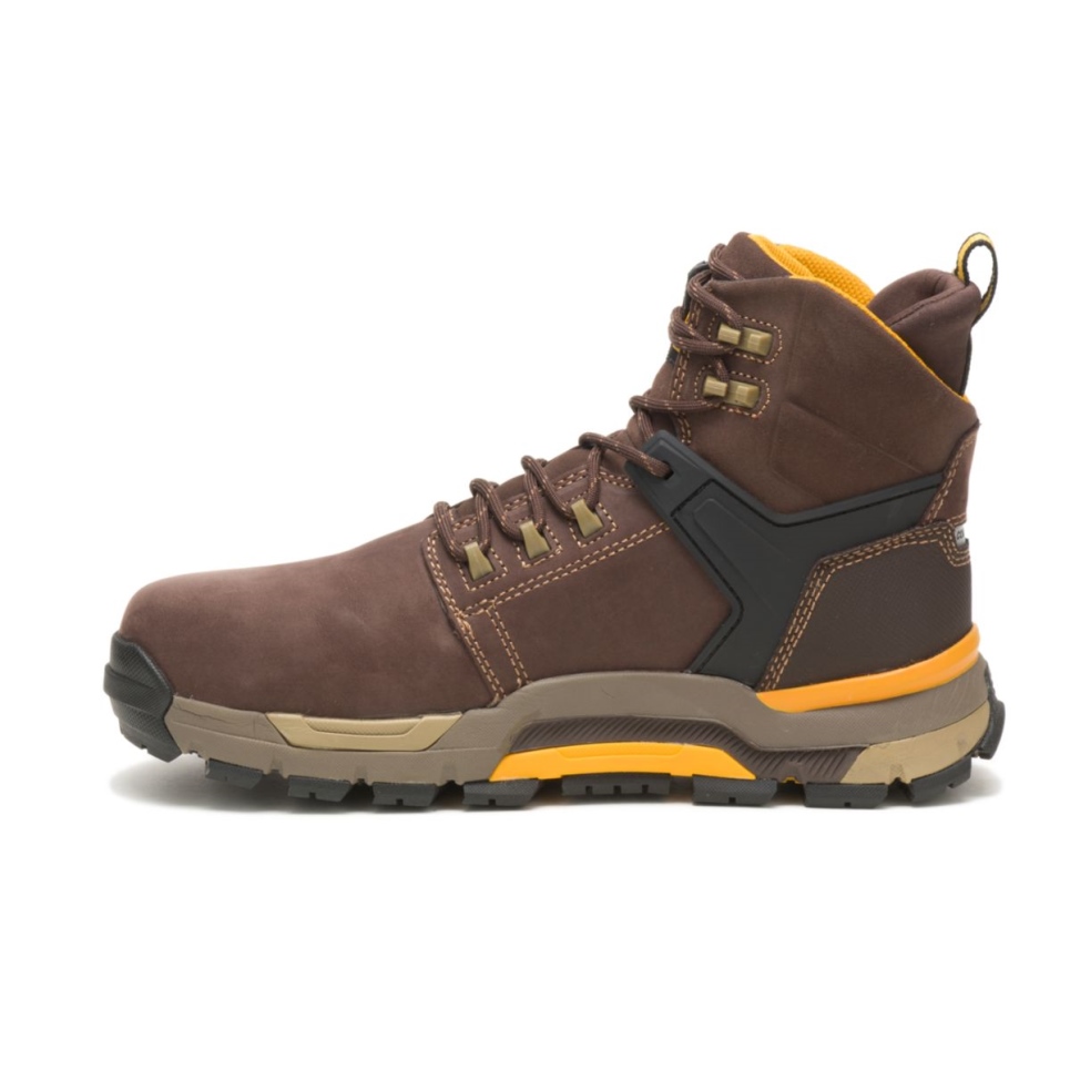 Cat Footwear Coffee Bean Men's CAT EDGE Waterproof Nano Toe Work Boot