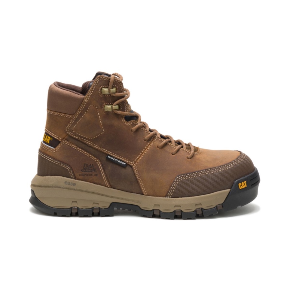 Cat Footwear Dark Beige Men's Device Waterproof Composite Toe Work Boot