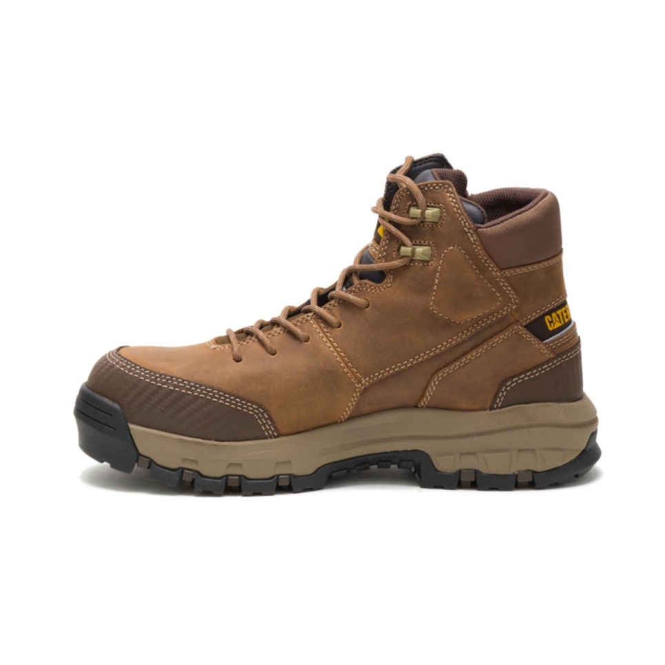 Cat Footwear Dark Beige Men's Device Waterproof Composite Toe Work Boot