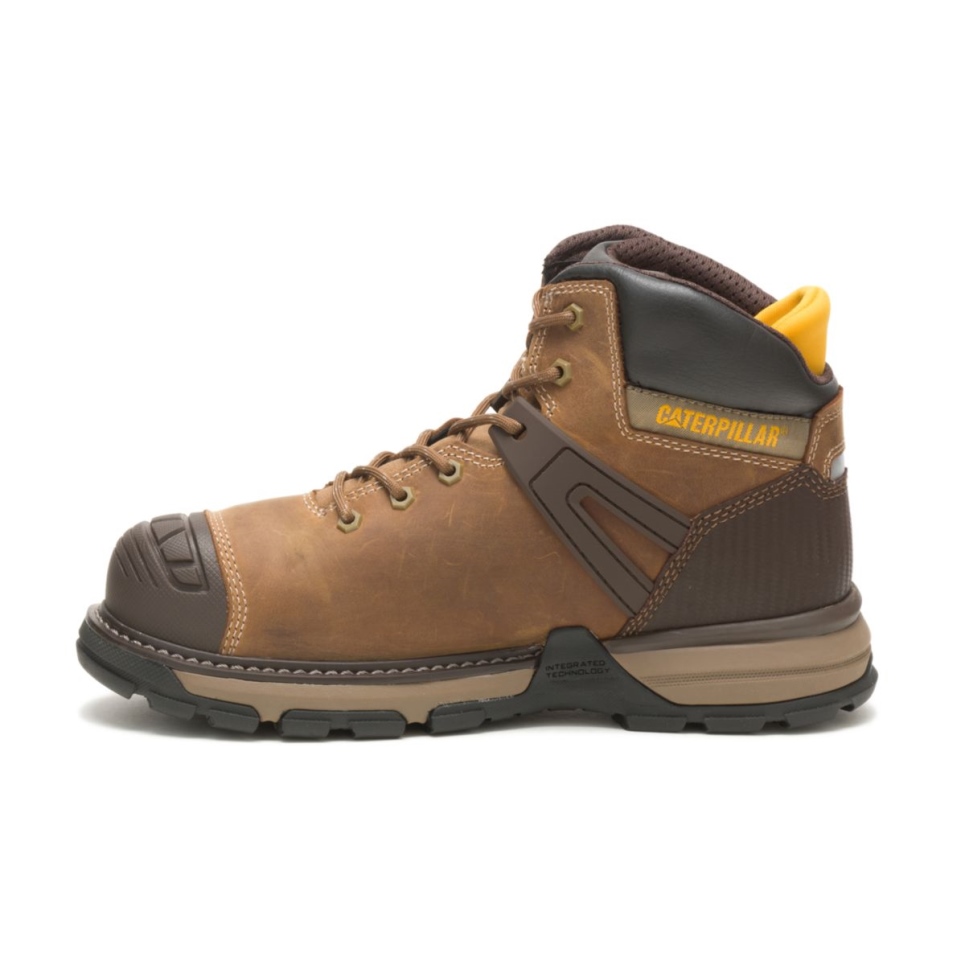 Cat Footwear Dark Beige Men's Excavator Superlite Waterproof Soft Toe Work Boot