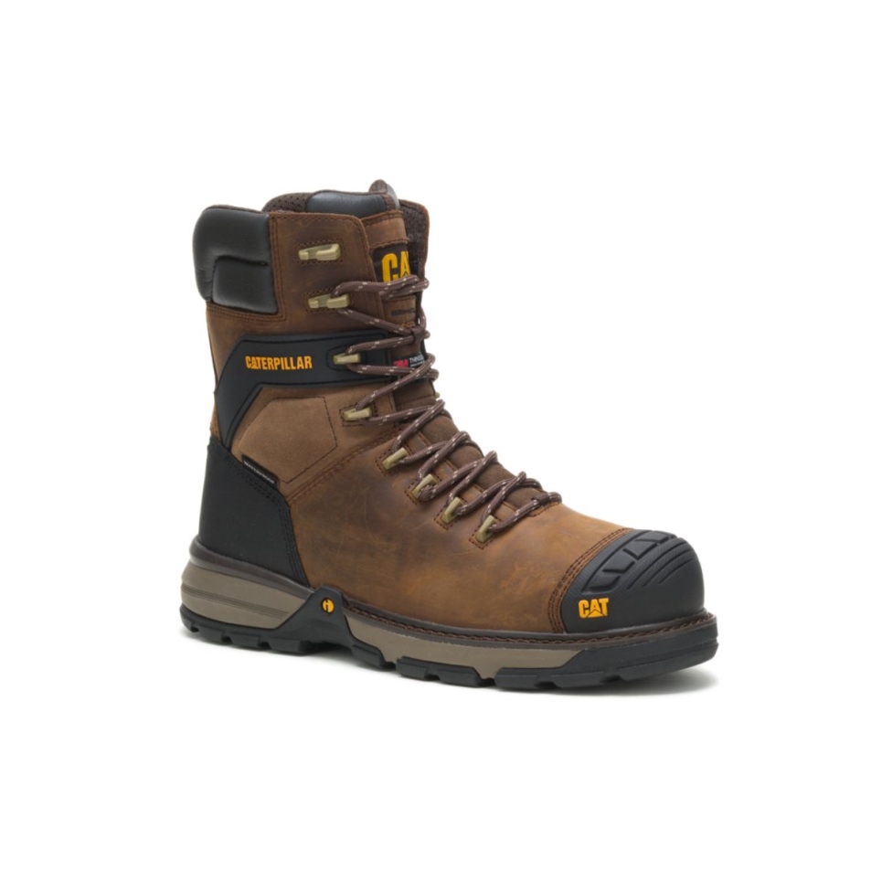Cat Footwear Dark Brown Men's Excavator Superlite 8'Carbon Composite Toe Work Boot