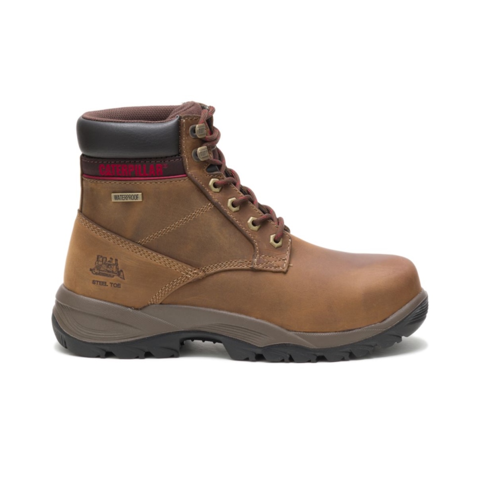 Cat Footwear Dark Brown Women's Dryverse 6' Waterproof Steel Toe Work Boot