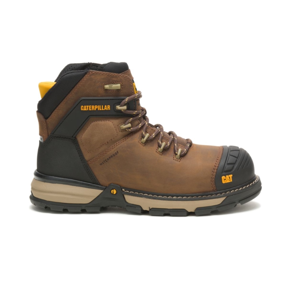 Cat Footwear Men's Excavator Superlite Carbon Composite Toe Work Boot Dark Brown