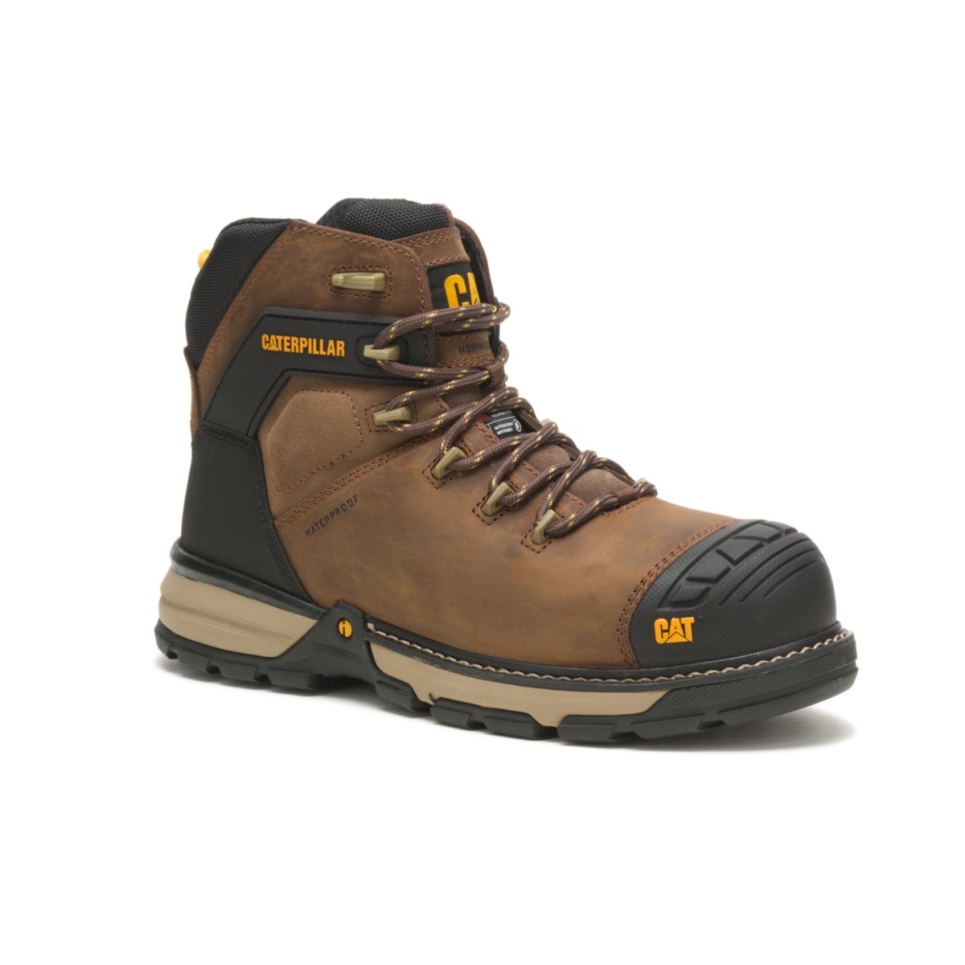 Cat Footwear Men's Excavator Superlite Carbon Composite Toe Work Boot Dark Brown