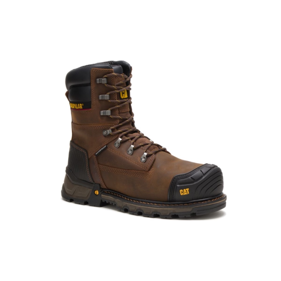 Cat Footwear Men's Excavator XL 8' Composite Toe Work Boot Dark Brown