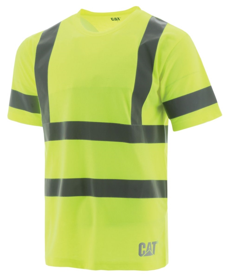 Cat Footwear Men's HiVis Class III Tee Yellow