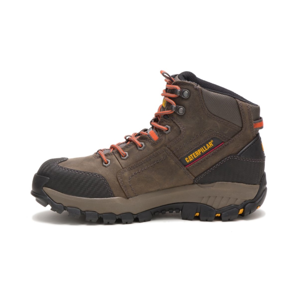 Cat Footwear Men's Navigator Mid Waterproof Steel Toe Work Boot Dark Gull Grey