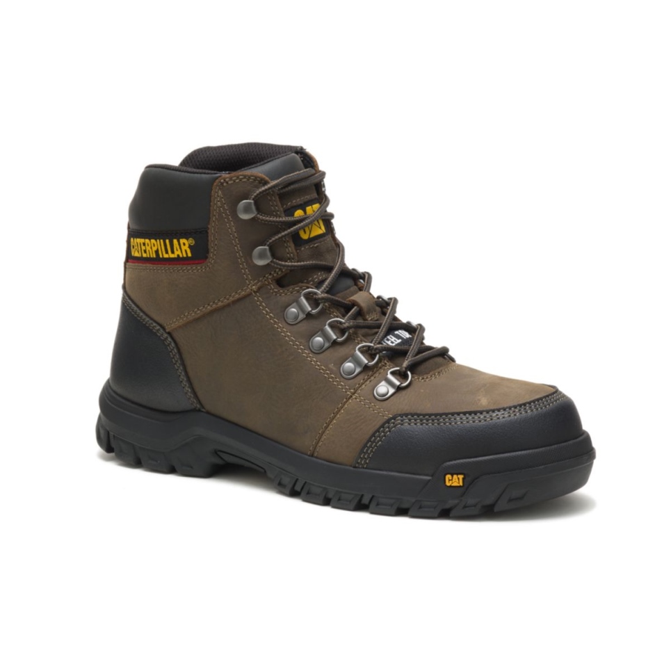 Cat Footwear Men's Outline Steel Toe Work Boot Dark Gull Grey