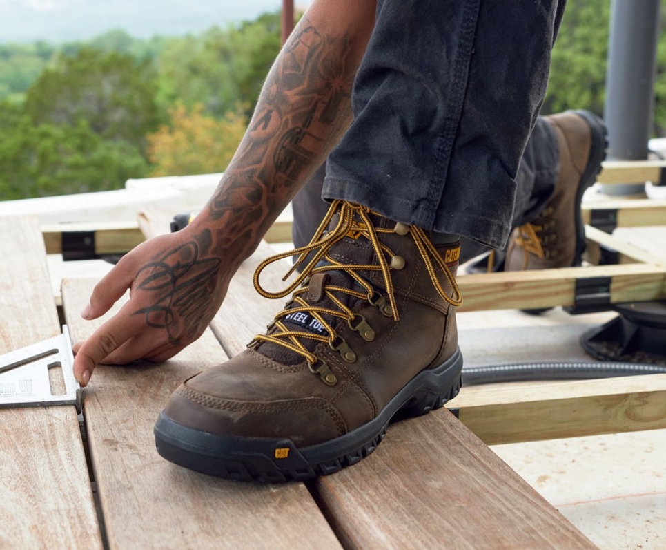 Cat Footwear Men's Outline Steel Toe Work Boot Dark Gull Grey