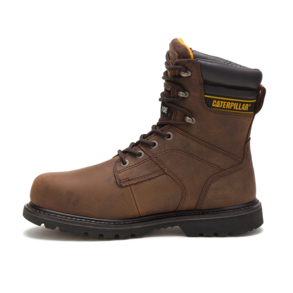 Cat Footwear Men's Salvo 8' Waterproof Steel Toe Thinsulate Work Boot Dark Brown