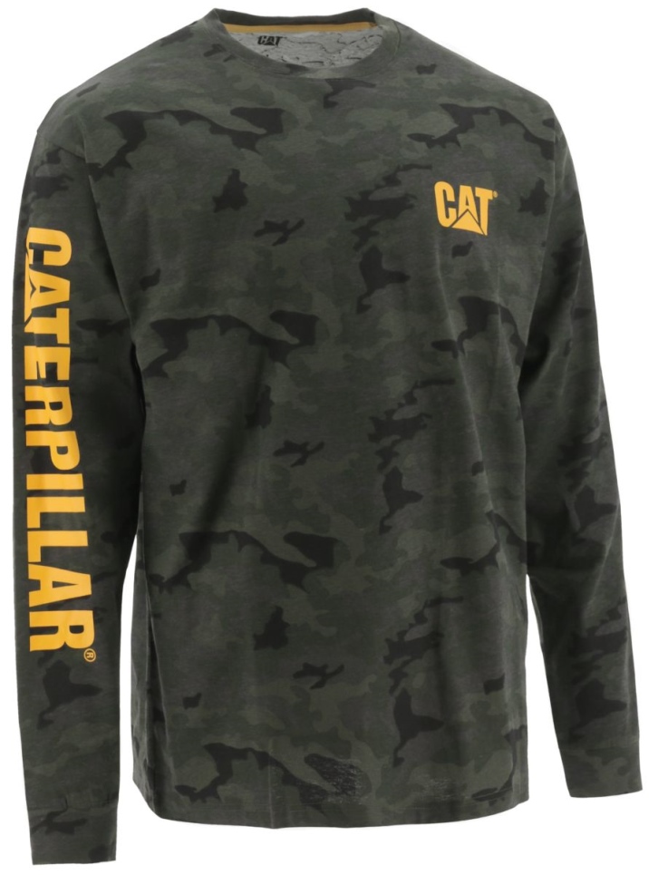 Cat Footwear Men's Trademark Banner Long Sleeve Tee Night Camo