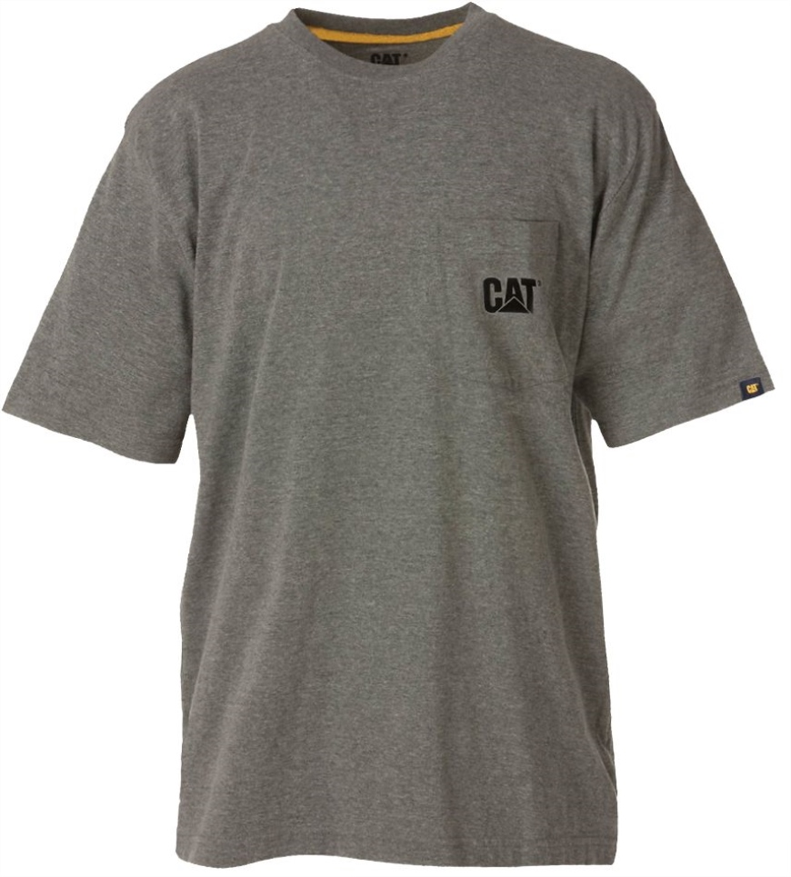 Cat Footwear Men's Trademark Pocket Tee DARK HEATHER GREY