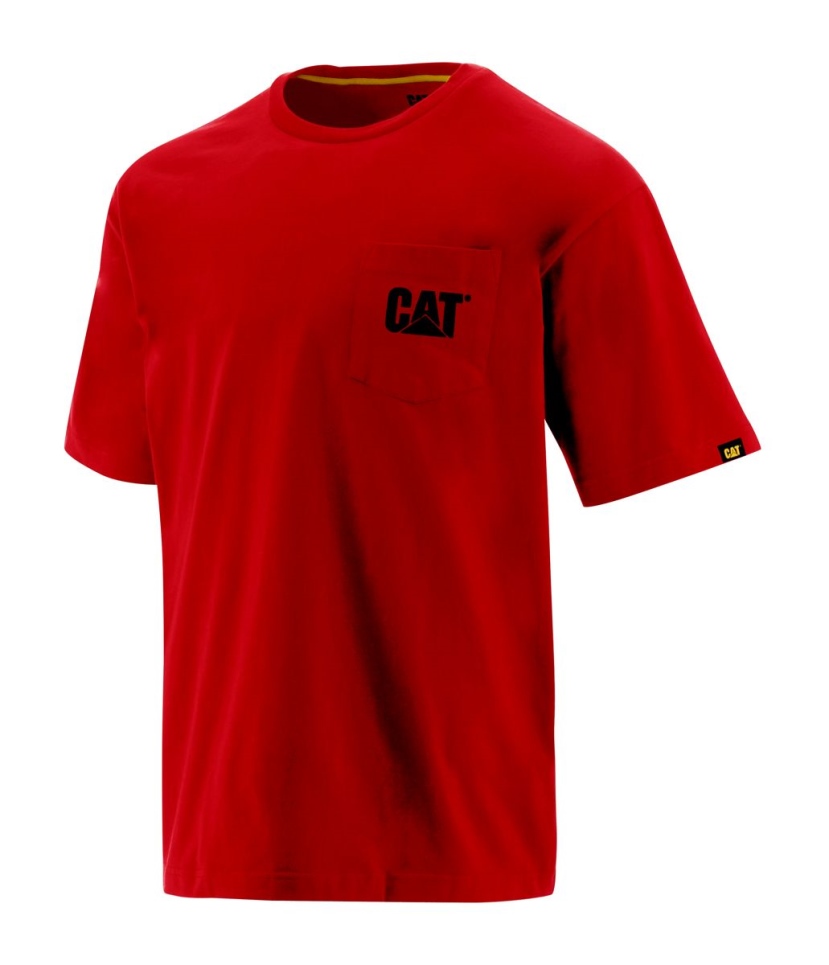 Cat Footwear Red Men's Trademark Pocket Tee