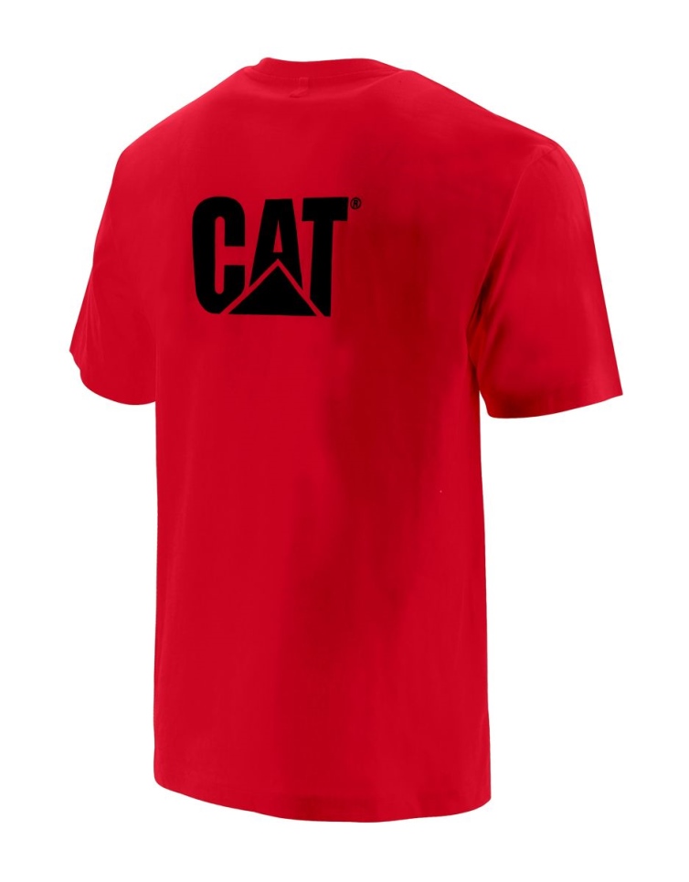 Cat Footwear Red Men's Trademark Pocket Tee