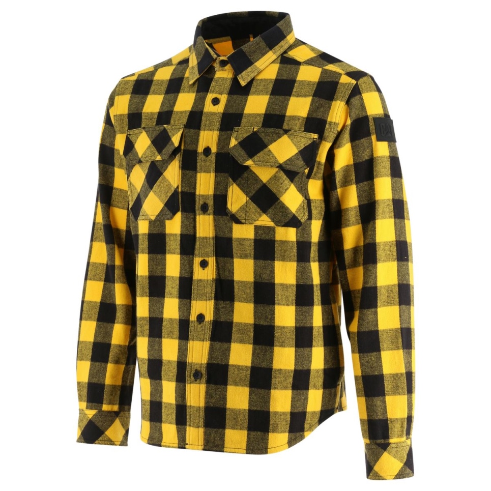 Cat Footwear Yellow Men's Buffalo Check Heavyweight Shirt