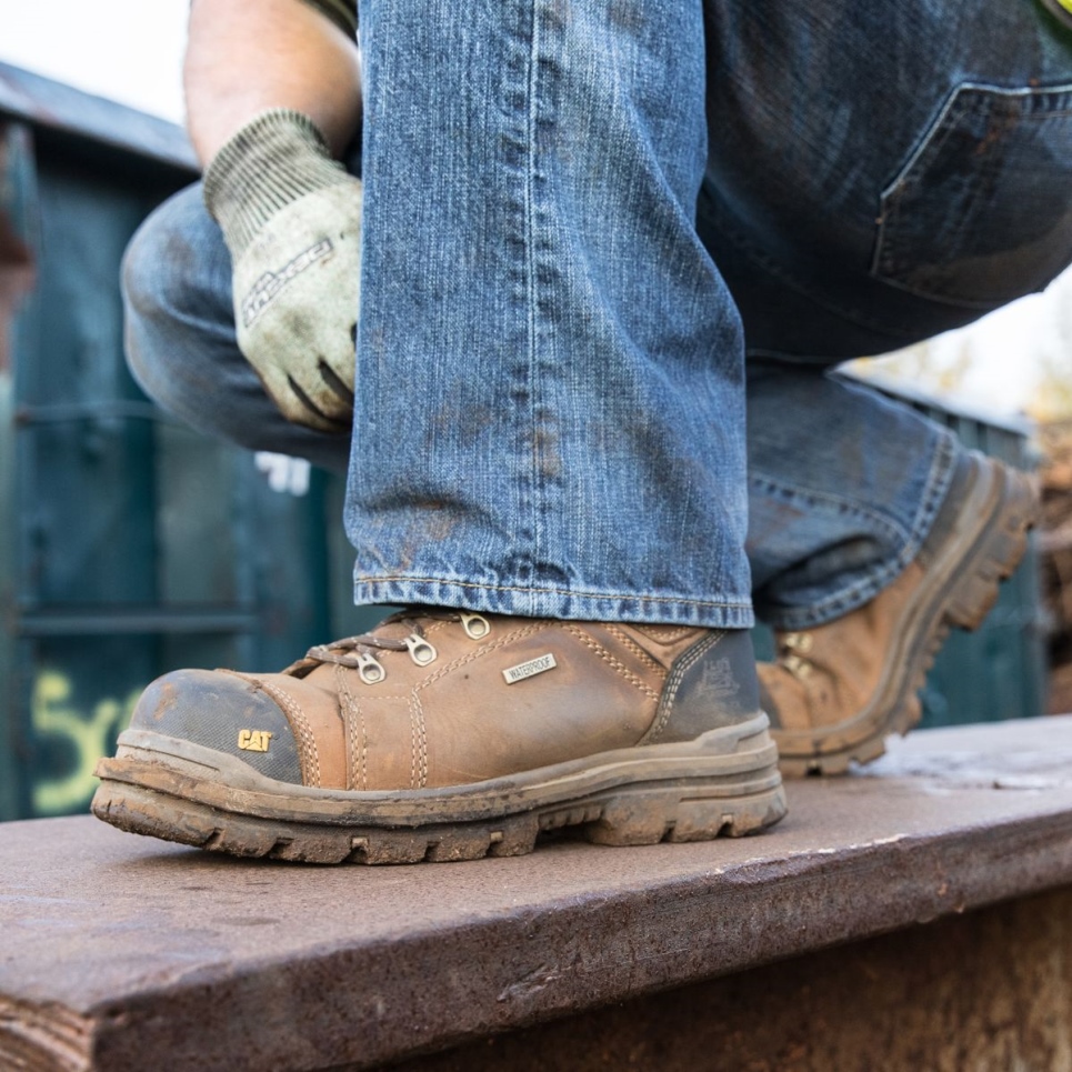 Dark Beige Men's Hauler 6' Waterproof Composite Toe Work Boot Cat Footwear