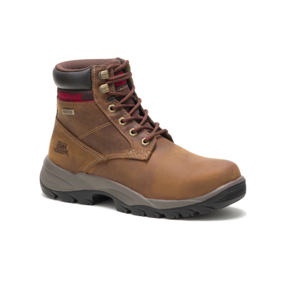 Dark Beige Women's Dryverse 6' Waterproof Work Boot Cat Footwear