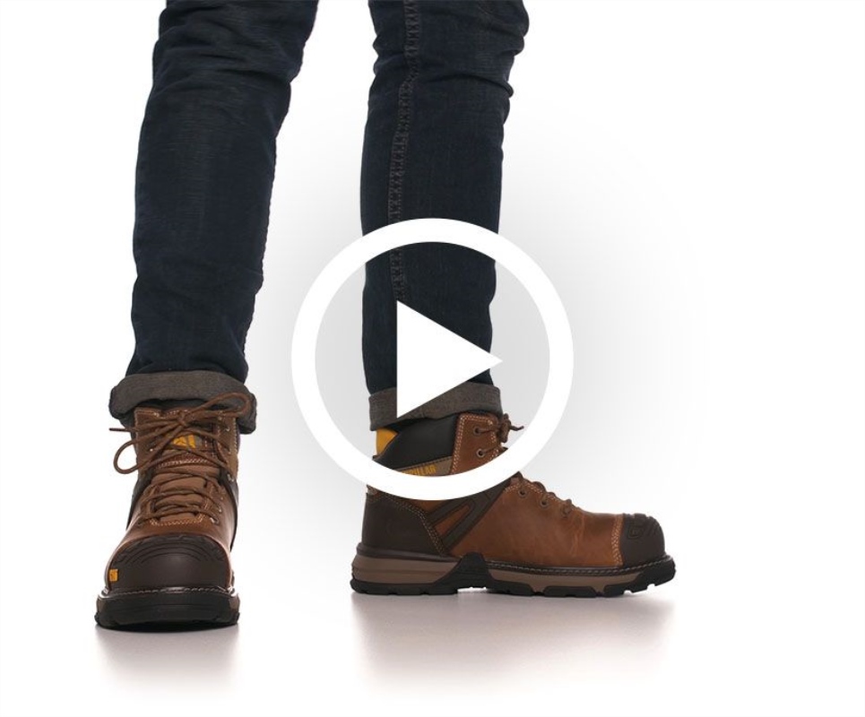 Dark Biege Men's Excavator Superlite Waterproof Toe Work Boot Cat Footwear