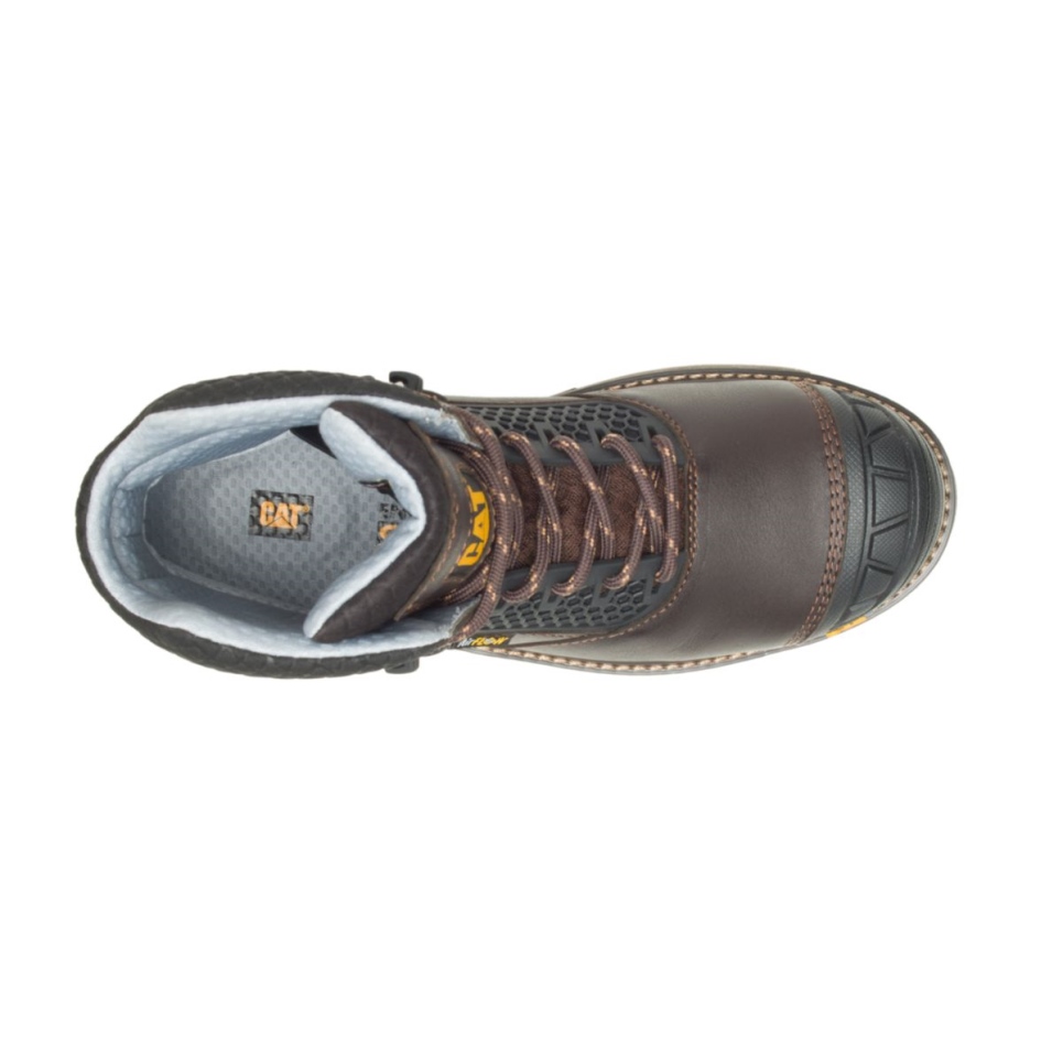 Dark Brown Men's Excavator Superlite Cool Carbon Composite Toe Work Boot Cat Footwear