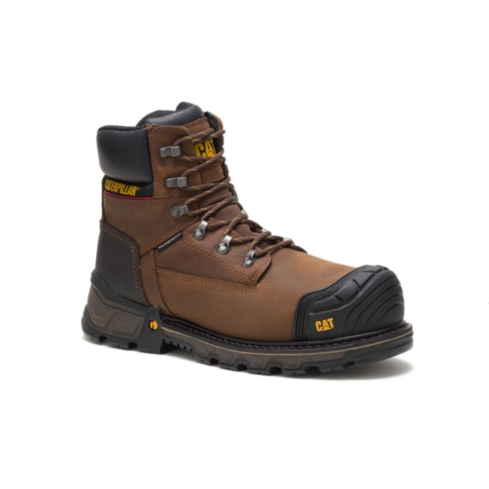 Dark Brown Men's Excavator XL 6' Waterproof Composite Toe Work Boot Cat Footwear