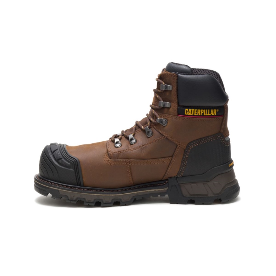 Dark Brown Men's Excavator XL 6' Waterproof Composite Toe Work Boot Cat Footwear