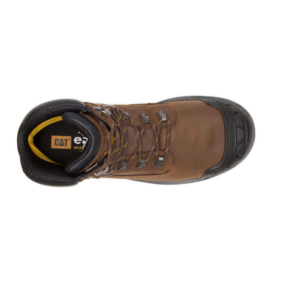 Dark Brown Men's Excavator XL 6' Waterproof Composite Toe Work Boot Cat Footwear