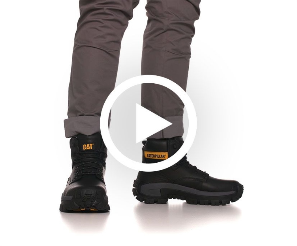 Dark Brown Men's Invader Hi Steel Toe Work Boot Cat Footwear