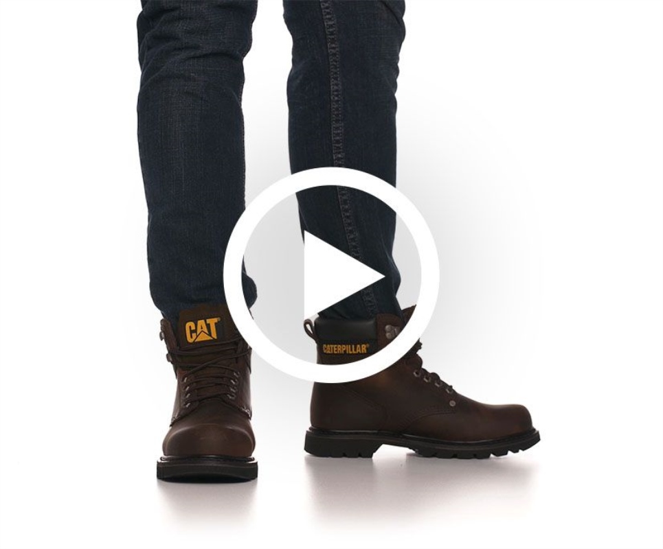 Dark Brown Men's Second Shift Steel Toe Work Boot Cat Footwear