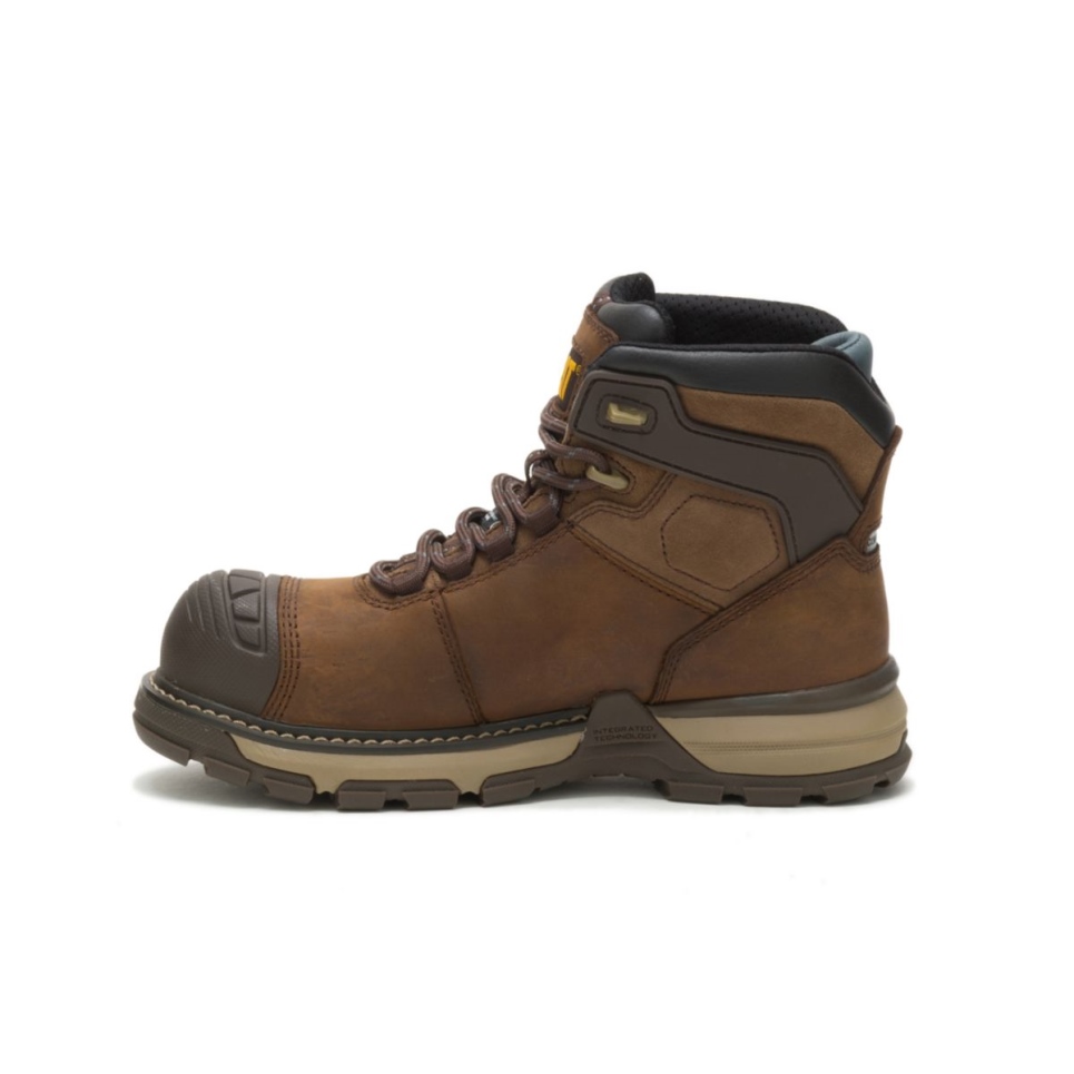 Dark Brown Women's Excavator Superlite Carbon Composite Toe Work Boot Cat Footwear