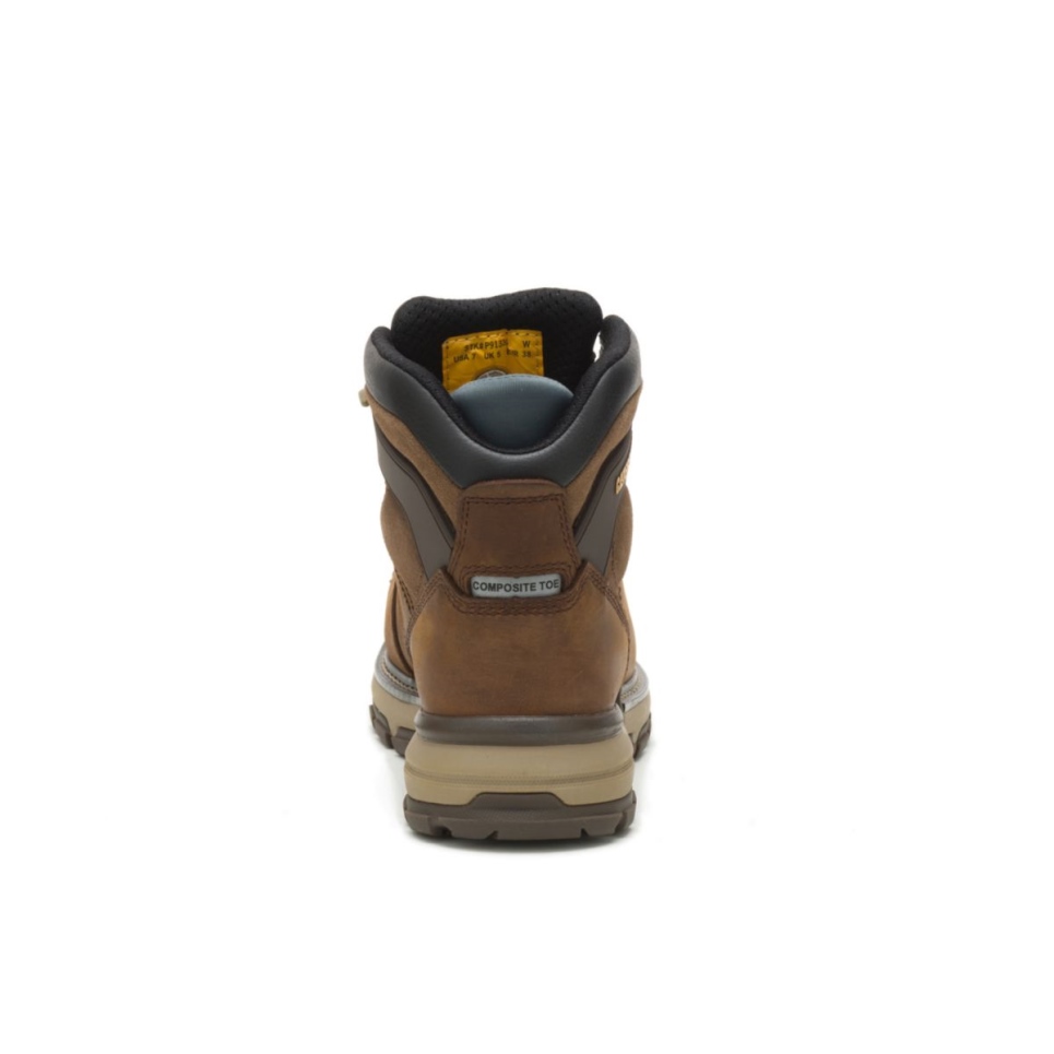 Dark Brown Women's Excavator Superlite Carbon Composite Toe Work Boot Cat Footwear