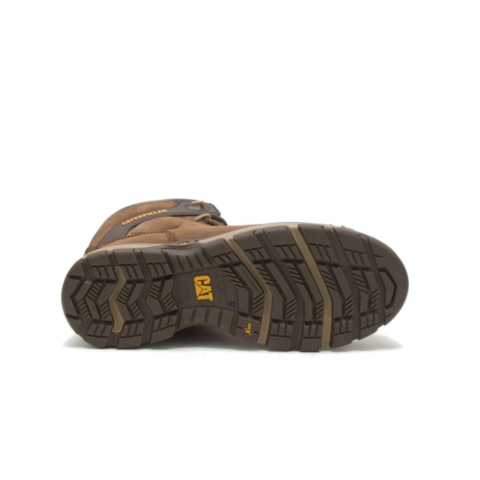 Dark Brown Women's Excavator Superlite Carbon Composite Toe Work Boot Cat Footwear